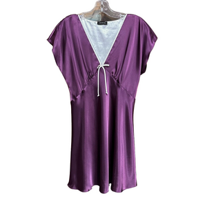 Vintage 90s grape Jones New York sateen Vneck nightwear dress Medium